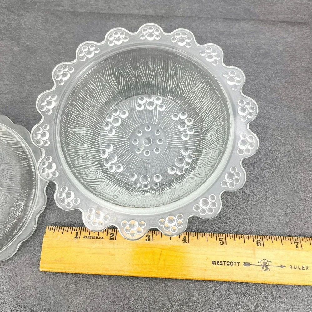 Vintage Indiana Glass Candy Dish – Clear Depression Glass, Lidded Cannister